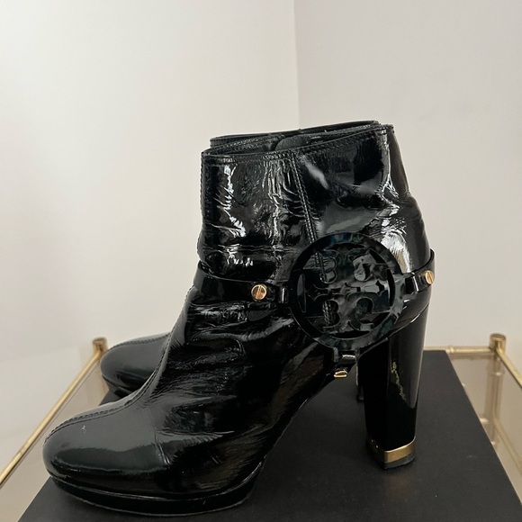 Tory Burch Glossy Black Ankle Booties - Picture 7 of 12
